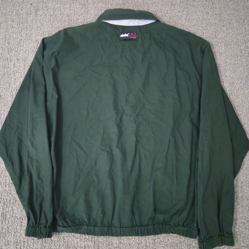 Vintage 90's TOMMY HILFIGER Sailing Jacket Size Large Green Embroidered - Picture 6 of 7